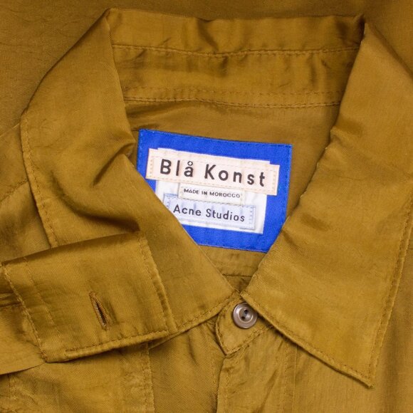 ACNE STUDIOS Gold Cupro Button Up Shirt - Picture 5 of 6